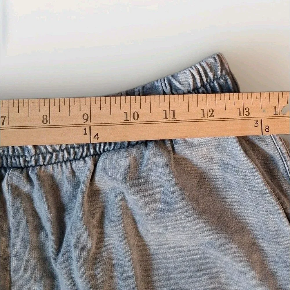 Three Bird Nest Gray Mineral Wash Relaxed Lounge Shorts Med Festival Cozycore
